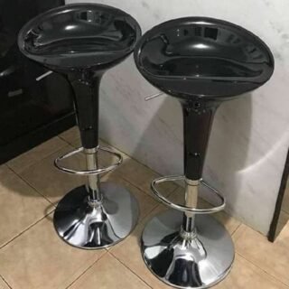 Banqueta Alta Giratória Preto 2 Peças