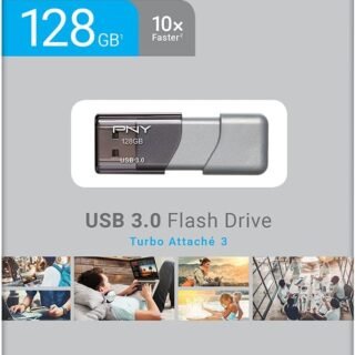PNY 128 GB Turbo Attache 3 USB 3.0 Flash Drive – (P-FD128TBOP-GE)
