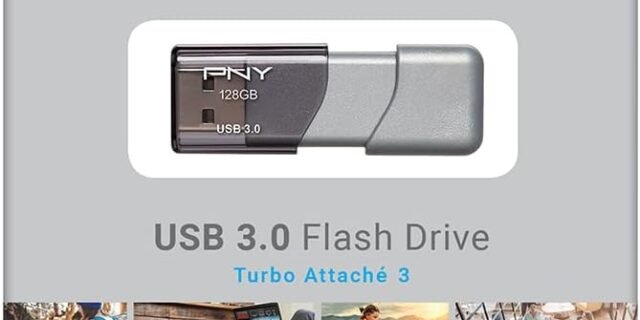 PNY 128 GB Turbo Attache 3 USB 3.0 Flash Drive – (P-FD128TBOP-GE)
