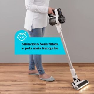 BLACK+DECKER Aspirador 2 em 1 Vertical e Portátil com Bateria 24V Mais liberdade e mobilidade AV240-BR, CINZA