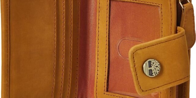 Timberland Carteira feminina de couro RFID pequena indexadora, Trigo (nobuck), one size