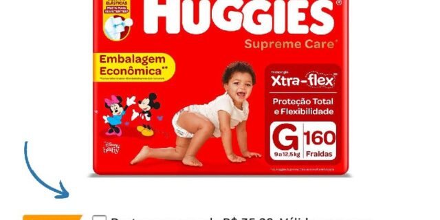 HUGGIES Fralda Supreme Care G – 160 fraldas