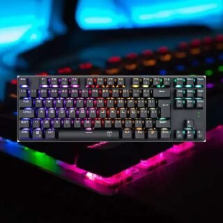 T-DAGGER Teclado Mecânico Gamer Bora Preto RGB Switch Vermelho