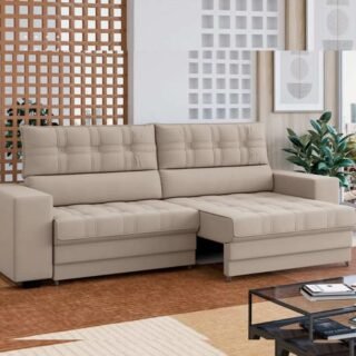 Sofá Retrátil Reclinável 2 Lugares Veludo Omega Besthouse