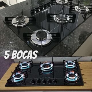 Cooktop 5 bocas Chamalux ultra chama preto Bivolt T.C
