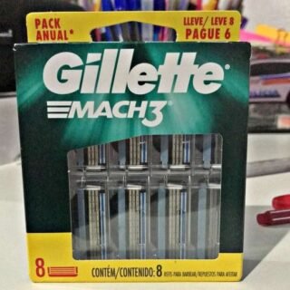 Gillette Mach3 – Carga para Aparelho de Barbear, Leve 8 Pague 6
