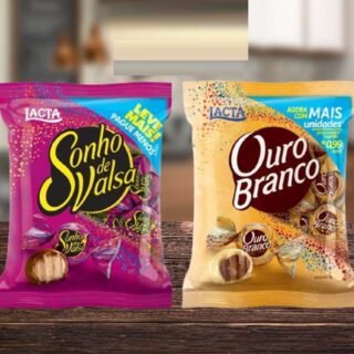 Kit Pacote de Bombom Chocolate Sonho de Valsa – 1kg Lacta + Pacote de Bombom Ouro Branco 1kg