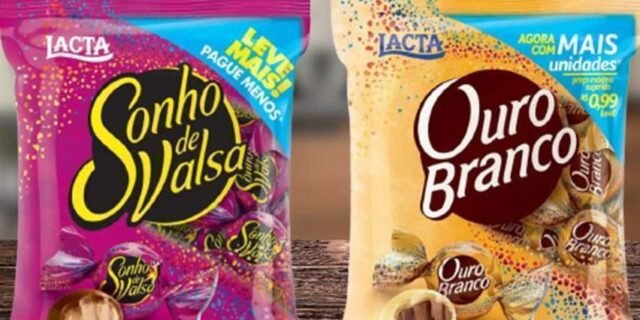 Kit Pacote de Bombom Chocolate Sonho de Valsa – 1kg Lacta + Pacote de Bombom Ouro Branco 1kg
