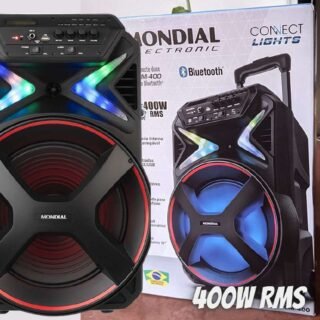 Caixa de Som Amplificada Mondial, Connect Lights, Bivolt, 400W RMS – CM-400