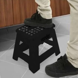 Vonder Banqueta Plástica Dobrável Preta Altura 220 Mm