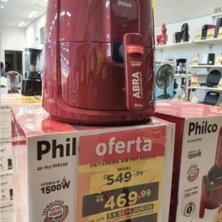 Fritadeira Elétrica sem Óleo/Air Fryer Philco – PFR15V Vermelha 3,2L com Timer