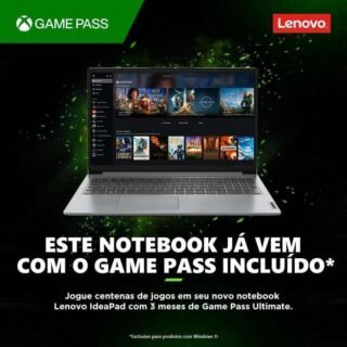 Notebook Lenovo Ultrafino IdeaPad 1 R5-7520U 8GB 256GB SSD Windows 11 15.6″ 82X50002BR Cloud Grey