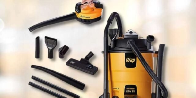 Soprador e Aspirador de Pó e Água Profissional WAP GTW 55 1600W 230 mbar 55 Litros 3 em 1 com Soprador de Folhas Portátil 220V