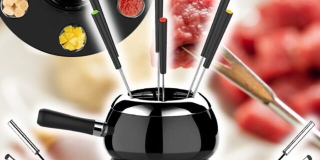 Conjunto Fondue com Base Giratória, 23 peças, Preto, Euro