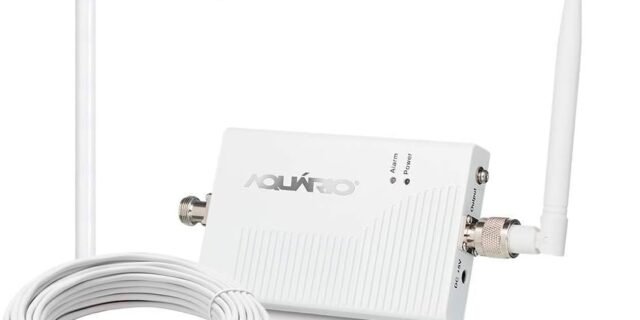 Aquario RP860 Mini Repetidor de Celular 800Mhz 60Db, para Rádios Comunicadores, Branco
