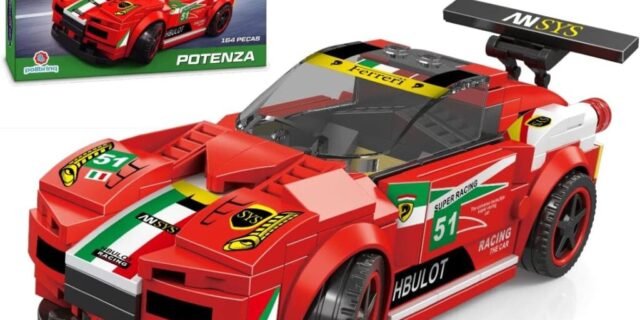 Blocos de Montar Brinquedo de Encaixe Carro Venon 3 e Potenza Com 139 pecas Polibrinq – BK008 (VERMELHO)