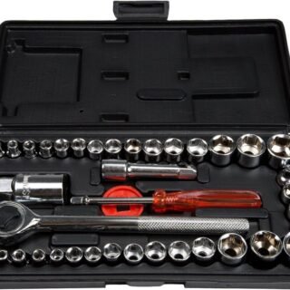Stalwart Conjunto De Chaves De Catraca De 40 Peças – Kit Organizador De Soquete Hexagonal De 6 Pontos Padrão E Métrico Com Combinação De Torque E Alças Isoladas