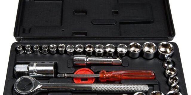 Stalwart Conjunto De Chaves De Catraca De 40 Peças – Kit Organizador De Soquete Hexagonal De 6 Pontos Padrão E Métrico Com Combinação De Torque E Alças Isoladas