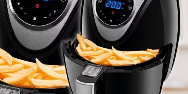 Fritadeira Elétrica Sem Óleo Air Fryer Mondial Family Inox AF-30-DI 3,5 L Digital Touch – Preta/Inox