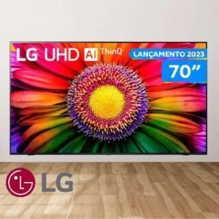 Smart TV 70” 4K LED LG 70UR8750PSA – Lançamento 2023 Wi-Fi Bluetooth 3 HDMI 2 USB
