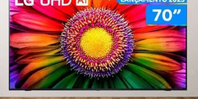 Smart TV 70” 4K LED LG 70UR8750PSA – Lançamento 2023 Wi-Fi Bluetooth 3 HDMI 2 USB