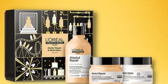 KIT Absolut Repair – Shampoo para reparação de danos 300ml + Máscara de tratamento reparadora 250g + Máscara Metal Detox anti-depósito de metais 250g | L’Oréal Professionnel