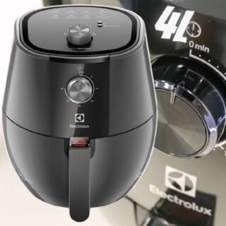 Fritadeira Elétrica sem oleo Electrolux Airfryer 4L 8 receitas pré-sugeridas desligamento automatico cesto removivel 1400W EAF30 grafite