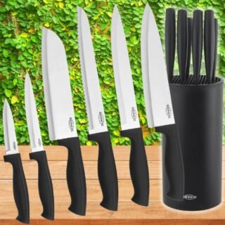 Jogo de Facas Brinox Inox com Cepo 7 Peças
