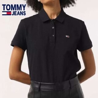 Camisa Polo Tommy Jeans Lisa Preta