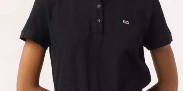 Camisa Polo Tommy Jeans Lisa Preta