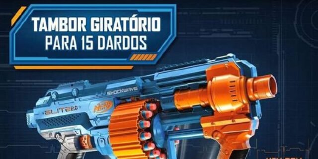 NERF, Lançador Elite Schockwave RD-15, Multicor