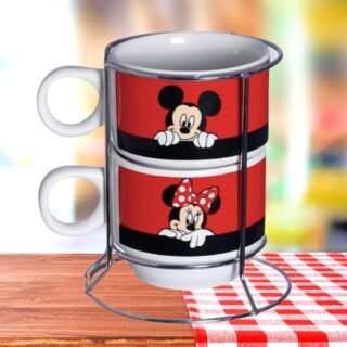 Torre c/ 2 Xícaras Mickey e Minnie – Disney – Zona Criativa