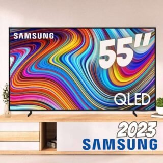Smart TV Samsung 55 Polegadas QLED 4K, 3 HDMI, 2 USB, Bluetooth, Wi-Fi, Gaming Hub, Tela sem limites, Alexa built in – QN55Q60CAGXZD