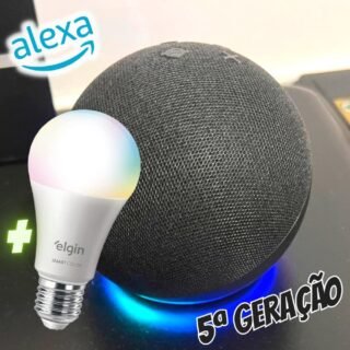 Novo Echo Dot 5ª geração + Lâmpada Elgin 10W