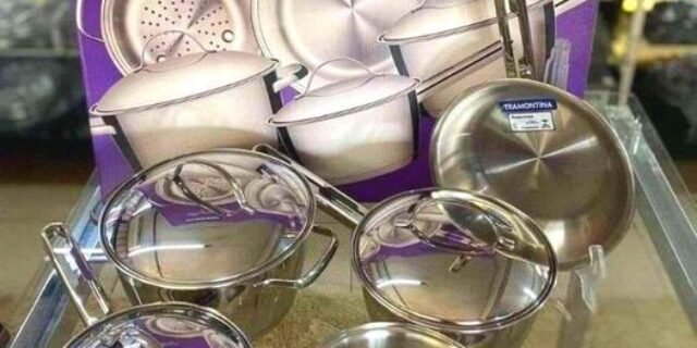 Jogo de Panelas com Fundo Triplo 5 Peças Tramontina Inox