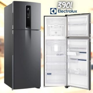 Geladeira Electrolux Frost Free Duplex Efficient com Autosense Cor Black Inox Look 390l (IF43B) 110V