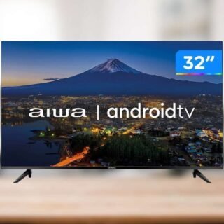 Smart TV Aiwa 32”, Android, HD, Borda Ultrafina, HDR10, Dolby Áudio – AWS-TV-32-BL-02-A