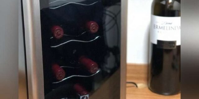 Adega Electrolux 8 garrafas Uma Porta Acabamento em Alumínio