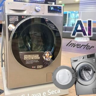 Lava e Seca Smart LG 11kg VC4 CV5011TS4 Motor – Inverter Inteligência Artificial