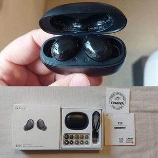 Fone de ouvido Bluetooth sem fio Tranya T20, som premium com graves profundos, tempo de reprodução 8H, design de 4 microfones para chamadas, modo de jogo de baixa latência, IPX7 à prova d’água