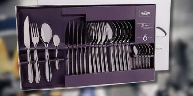 Faqueiro Lyon 24pcs Brinox Lyon Aço Inox Pacote De 24