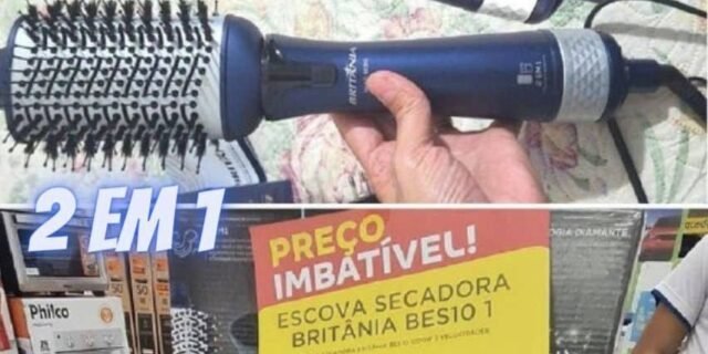 Escova Secadora Britânia BES10 Nano Ceramic com Cabo Giratório 1000W