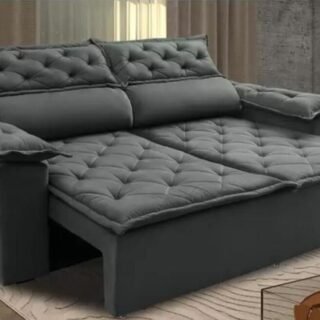Sofá Retrátil e Reclinável Cama inBox Compact 1,50m Tecido Suede Velusoft