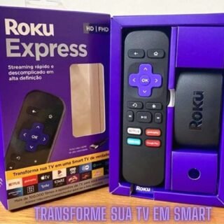 Roku Express Streaming Player Conversor Smart TV Full HD com Controle Remoto – Preto