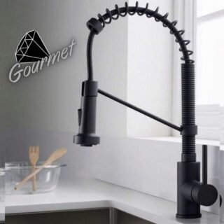 Torneira para Cozinha Gourmet de Mesa com Mola – Monocomando Black Nell