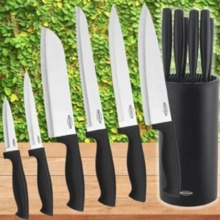 Jogo de Facas Brinox Inox com Cepo 2558/400 – 7 Peças