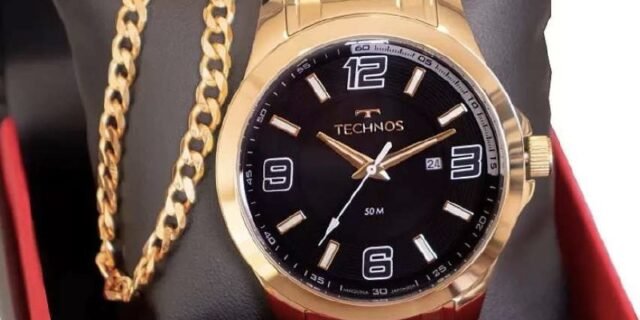 Relógio Technos Masculino Dourado Analógico