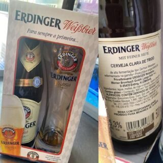Kit Cerveja Erdinger Garrafa – 1 Erdinger Weissbier 500ml + 1 Copo Erdinger 500ml