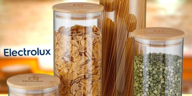 Potes Herméticos Porta-Mantimentos com Tampa de Bambu Electrolux – 4 unidades