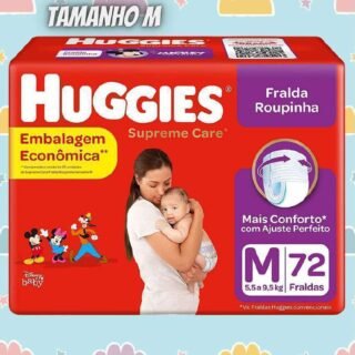 Fralda Huggies Supreme Care Roupinha M – 72 fraldas